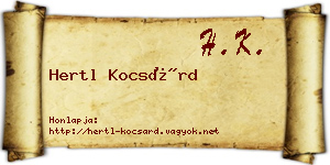 Hertl Kocsárd névjegykártya